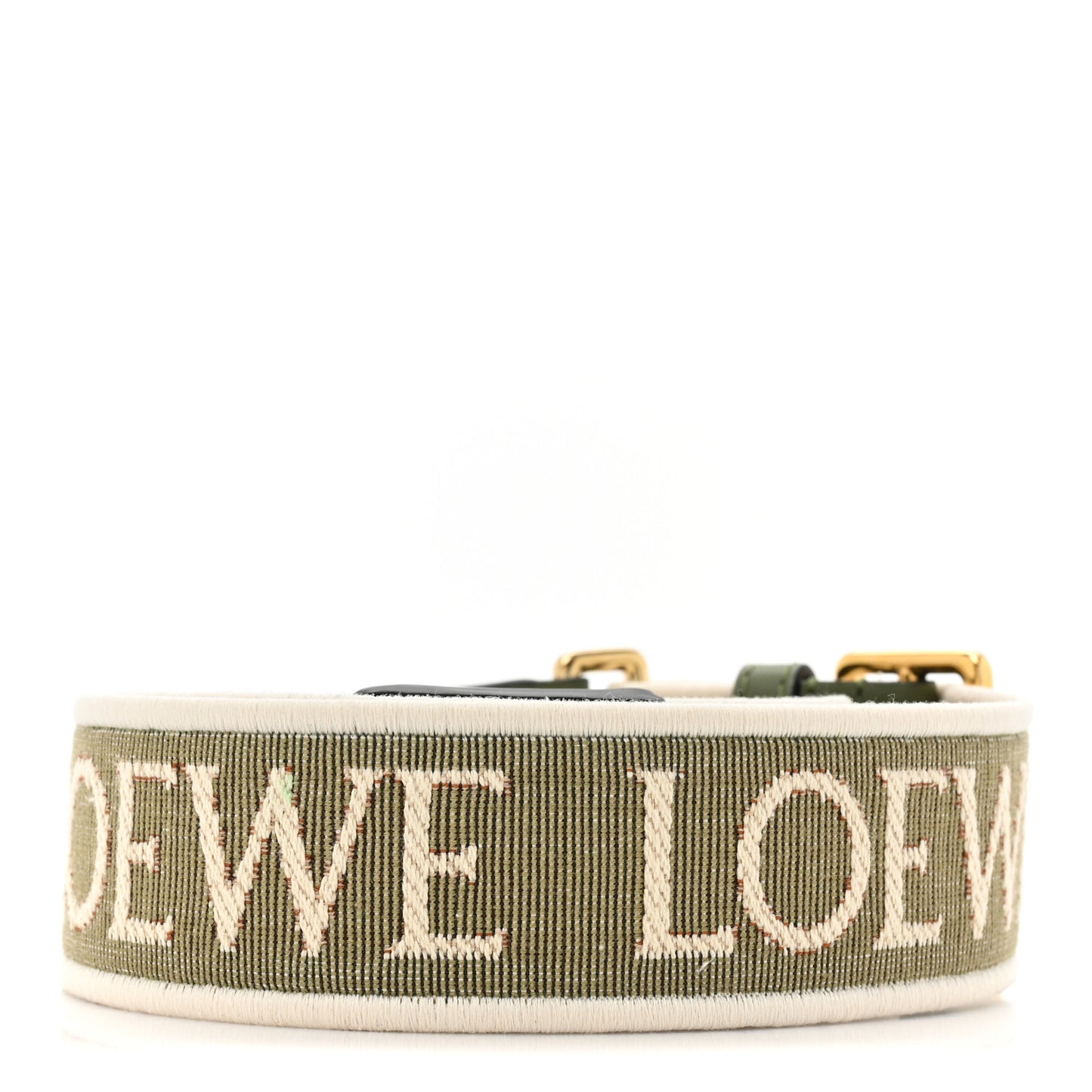 Calfskin Jacquard Anagram Strap Green