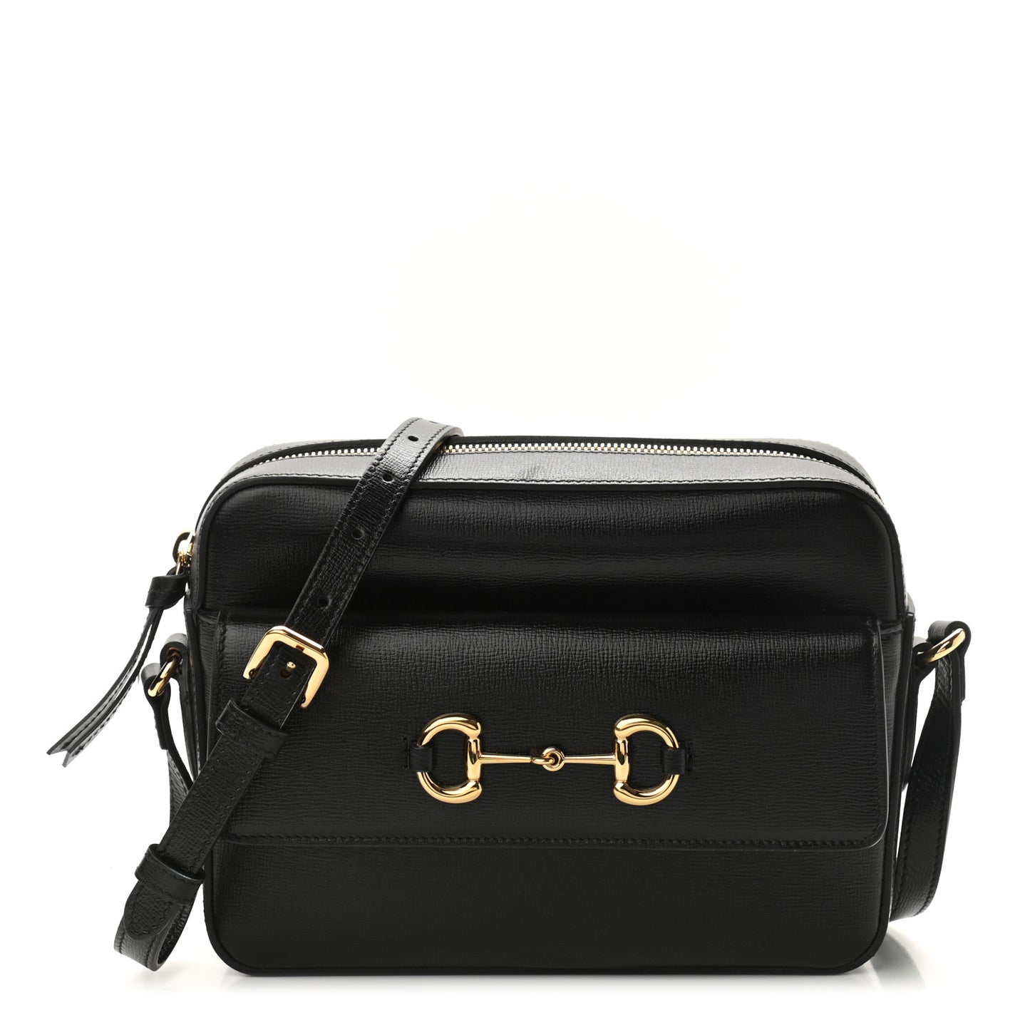 Textured Calfskin Small Horsebit 1955 Shoulder Bag Black