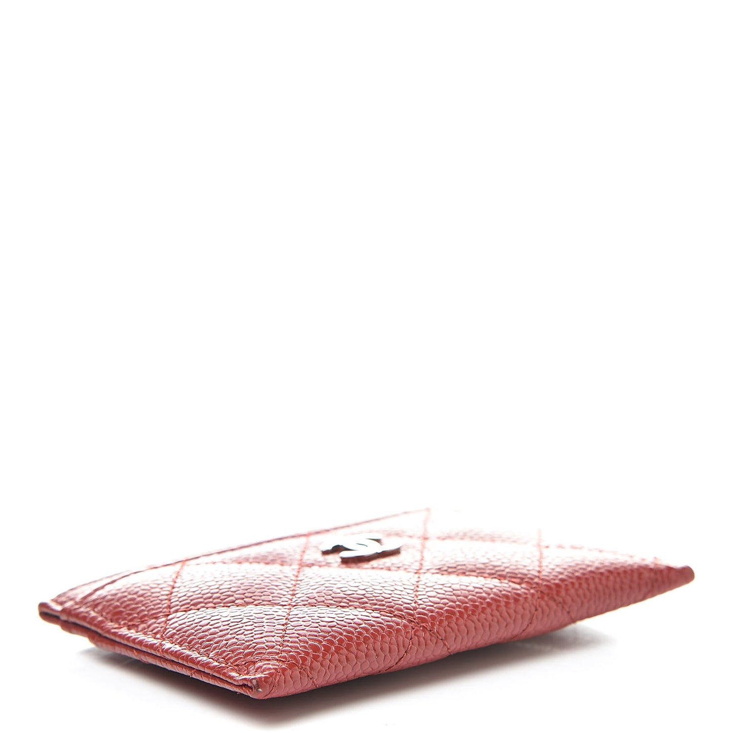Caviar Quilted Card Holder Red