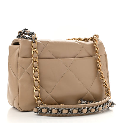 Chanel Lambskin Quilted Medium Chanel 19 Flap Dark Beige 2 of 8