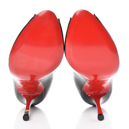Christian Louboutin Lambskin Deguise Scalloped Button 100 Peep Toe Booties 36 Black 7 of 12