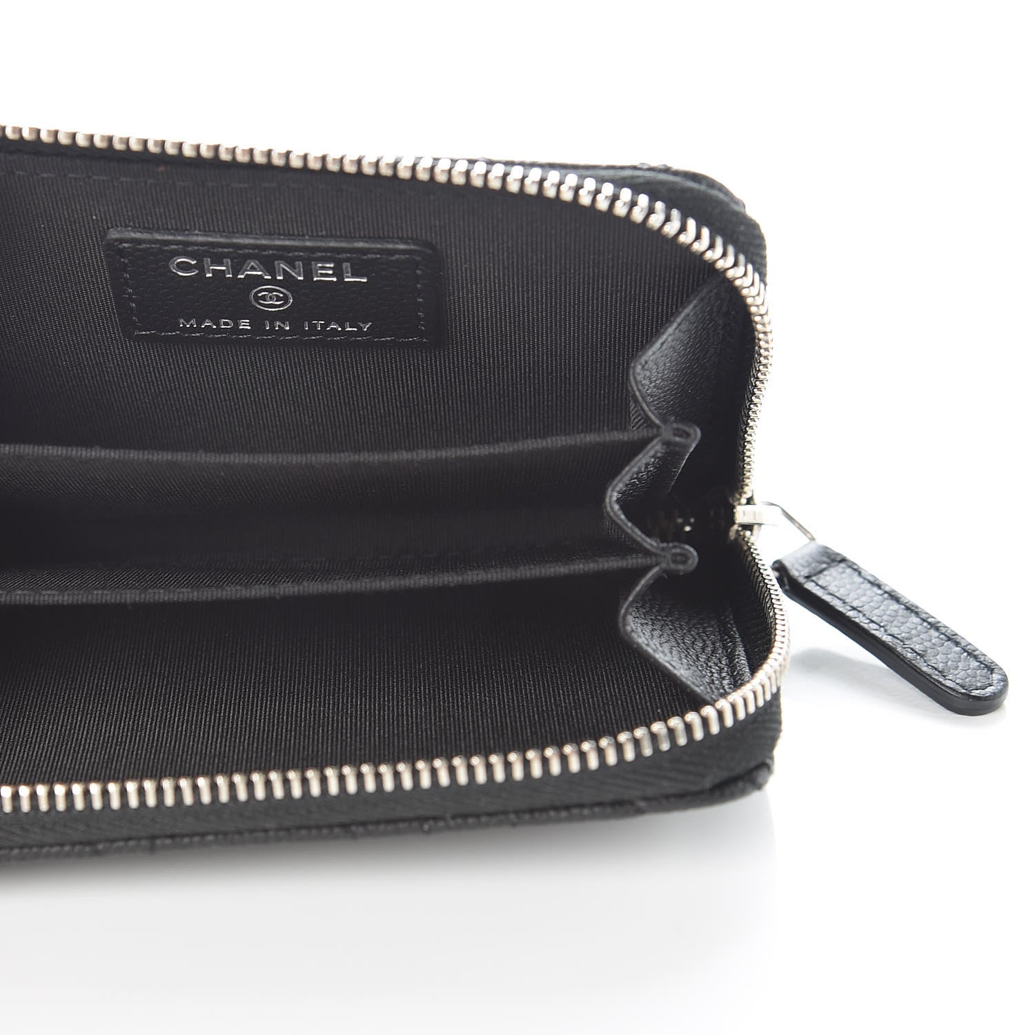 Chanel Caviar Camellia Embossed Zip Coin Purse Black 5 of 7