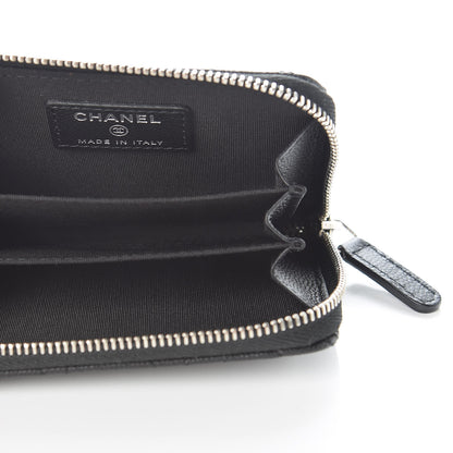 Chanel Caviar Camellia Embossed Zip Coin Purse Black 5 of 7