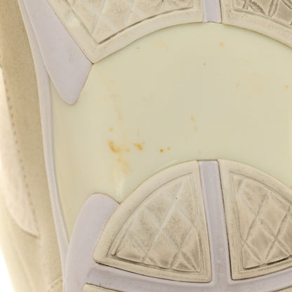 Chanel Suede Calfskin Fabric CC Sneakers 37 White 9 of 11