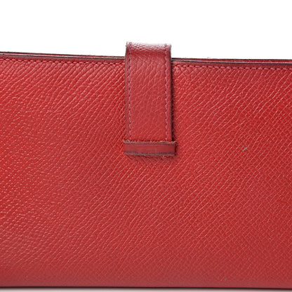 Hermes Epsom Bearn Gusset Wallet Rouge Casaque 17 of 18