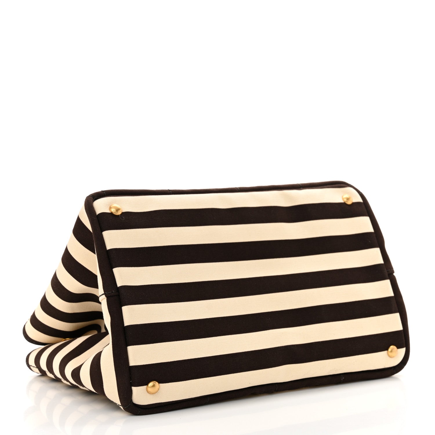 Prada Canapa Striped Logo Tote Tabacco 4 of 11
