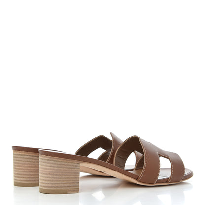Hermes Calfskin Oasis Sandals 38 Gold 4 of 10