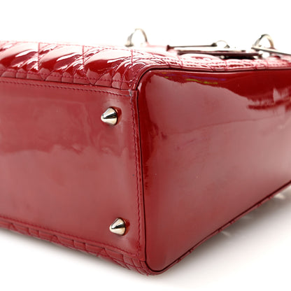 Christian Dior Patent Cannage Medium Lady Dior Red 10 of 11