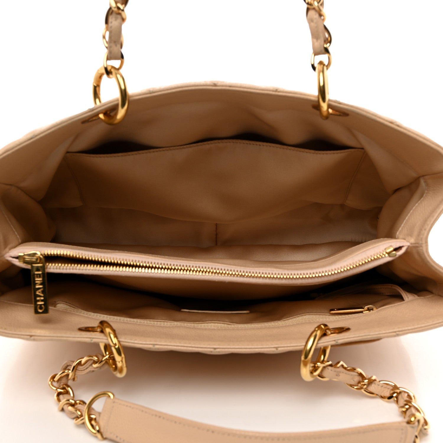 Chanel Caviar Quilted Grand Shopping Tote GST Beige Clair 5 of 10