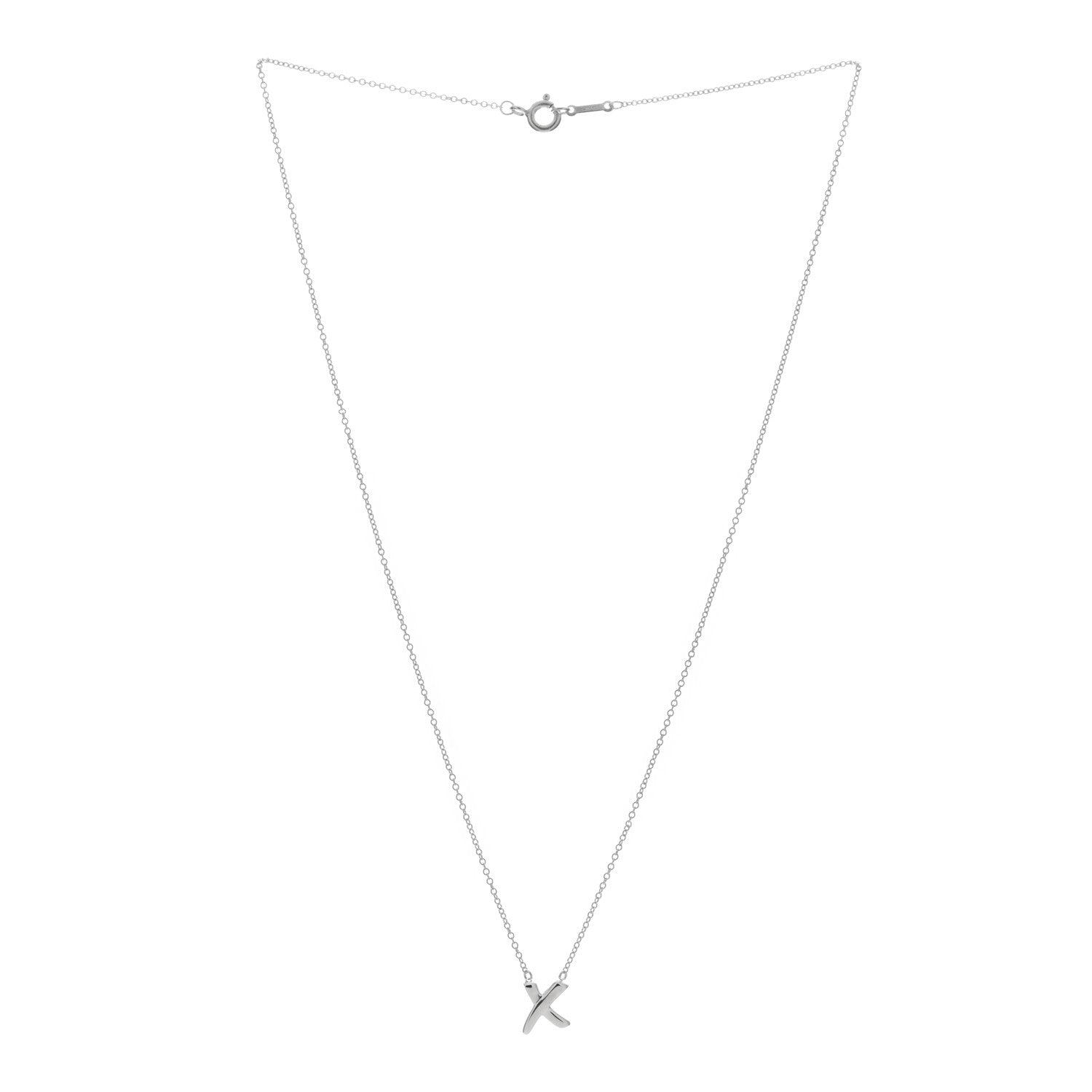 Tiffany Sterling Silver Paloma Picasso Graffiti X Pendant Necklace 2 of 4