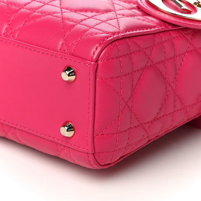 Christian Dior Lambskin Cannage Mini Lady Dior Fuchsia 9 of 9