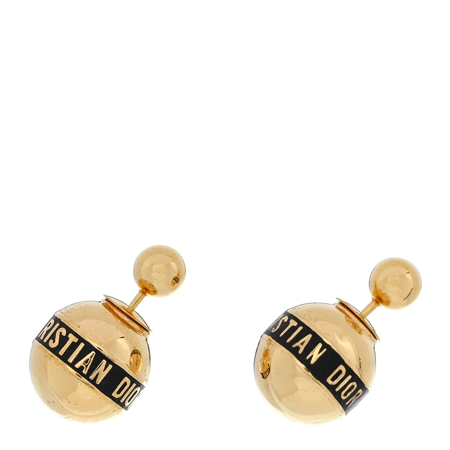 Metal Dior Tribal Earrings Gold Black