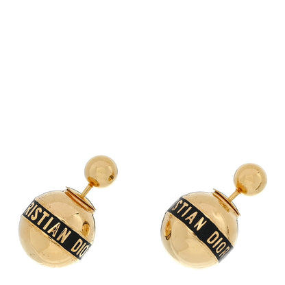 Christian Dior Metal Dior Tribal Earrings Gold Black 1 of 4