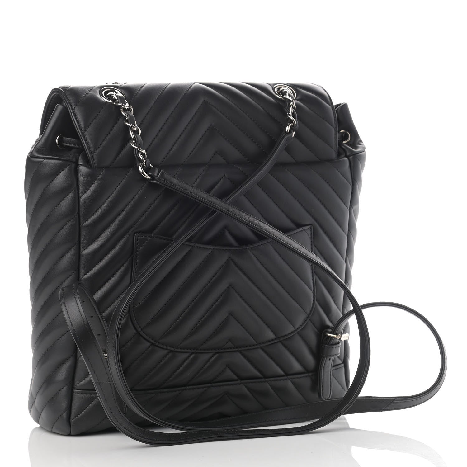 Chanel Calfskin Chevron Quilted Large Urban Spirit Backpack Black 3 of 11