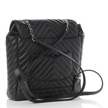 Chanel Calfskin Chevron Quilted Large Urban Spirit Backpack Black 3 of 11