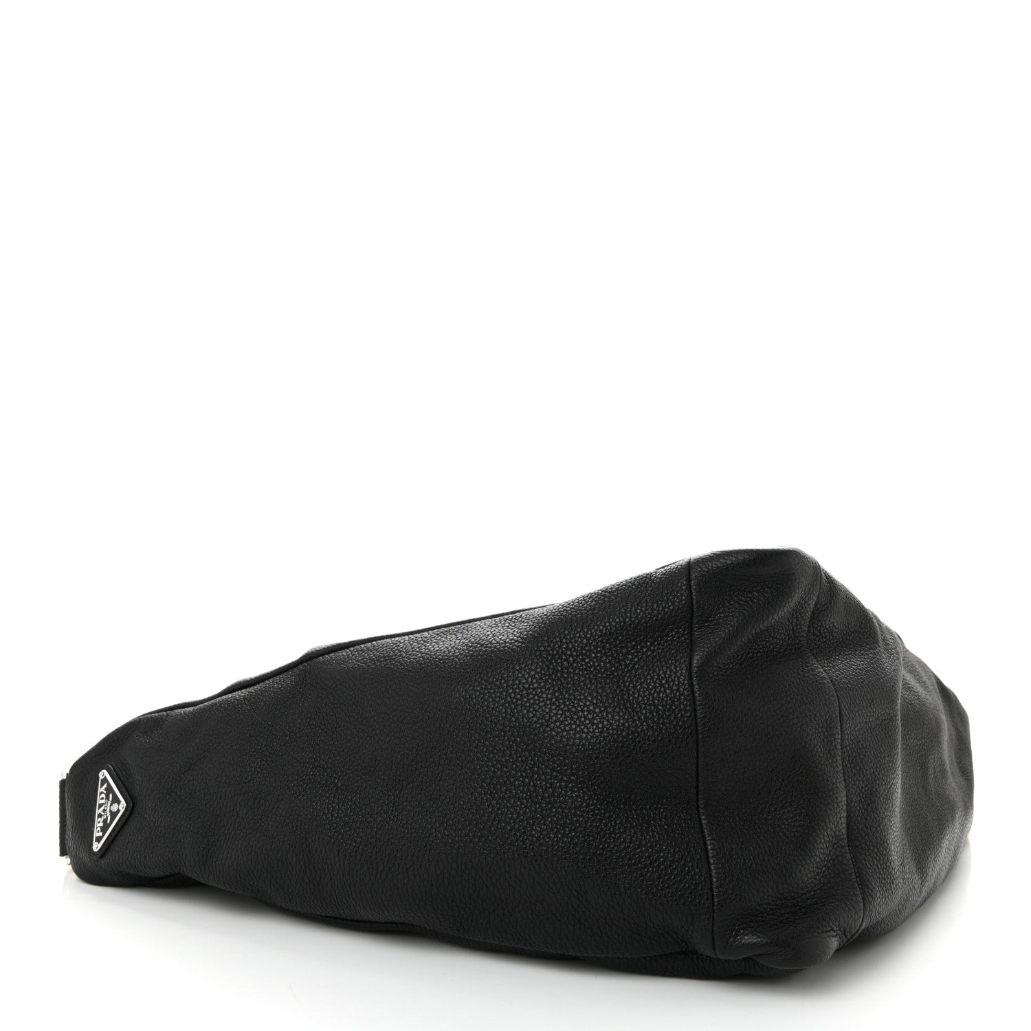 Prada Vitello Daino Triangle Shoulder Bag Black 4 of 10