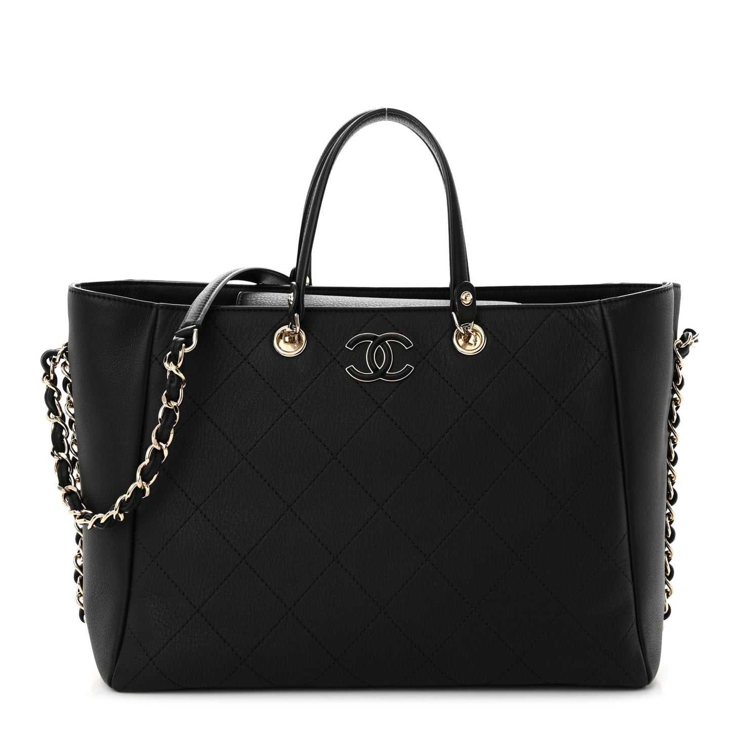 Bullskin Stitched Medium Shopping Bag Black