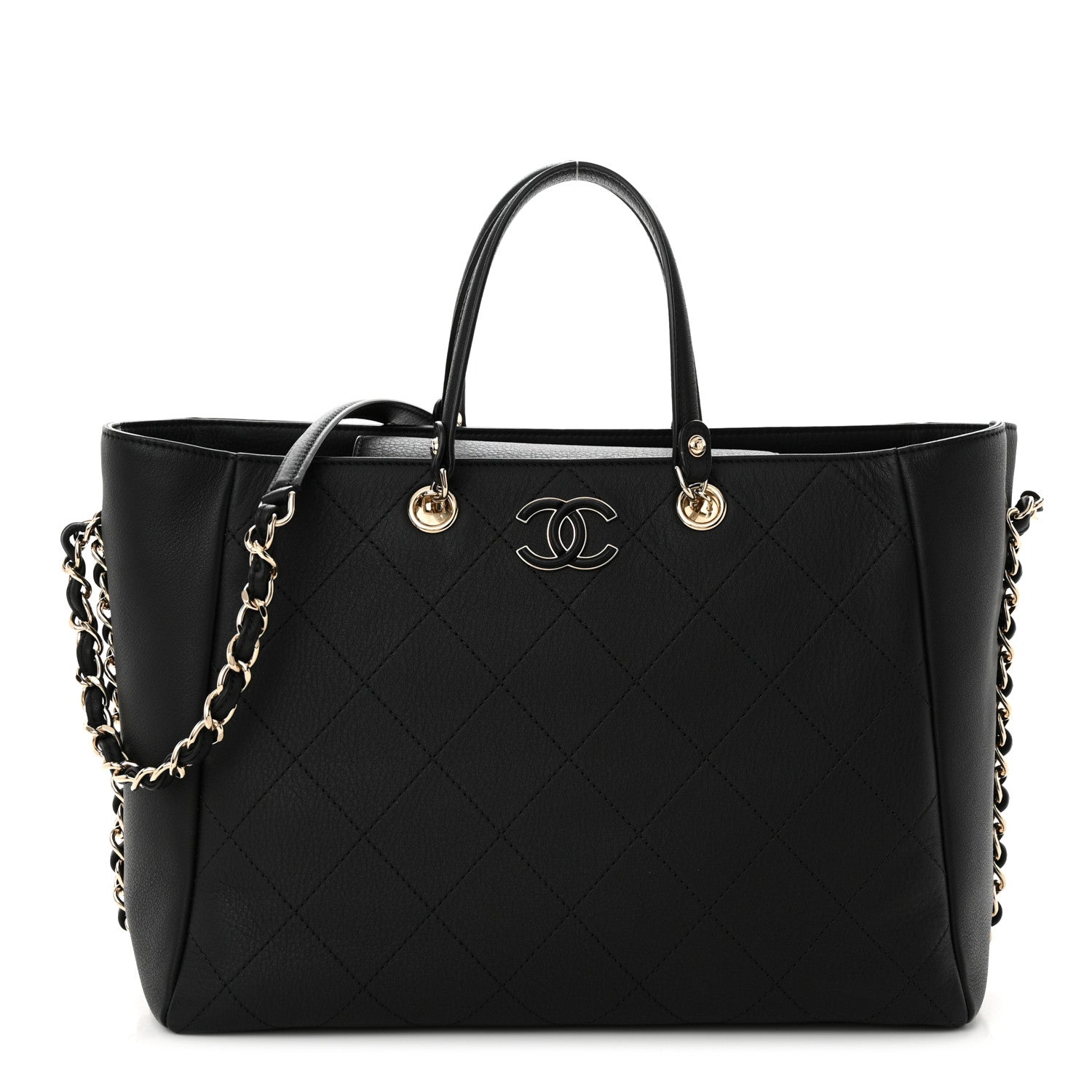 Chanel Bullskin Stitched Medium Shopping Bag Black 1 of 11