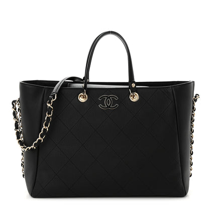 Chanel Bullskin Stitched Medium Shopping Bag Black 1 of 11