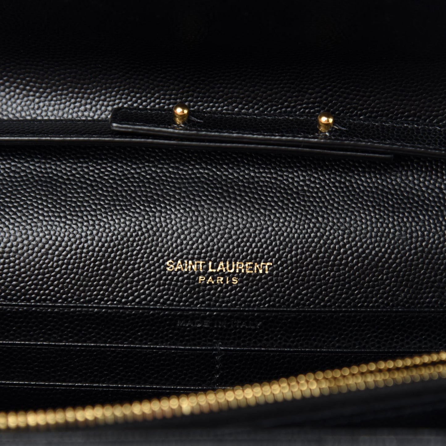 Grain De Poudre Matelasse Chevron Monogram Chain Wallet Black
