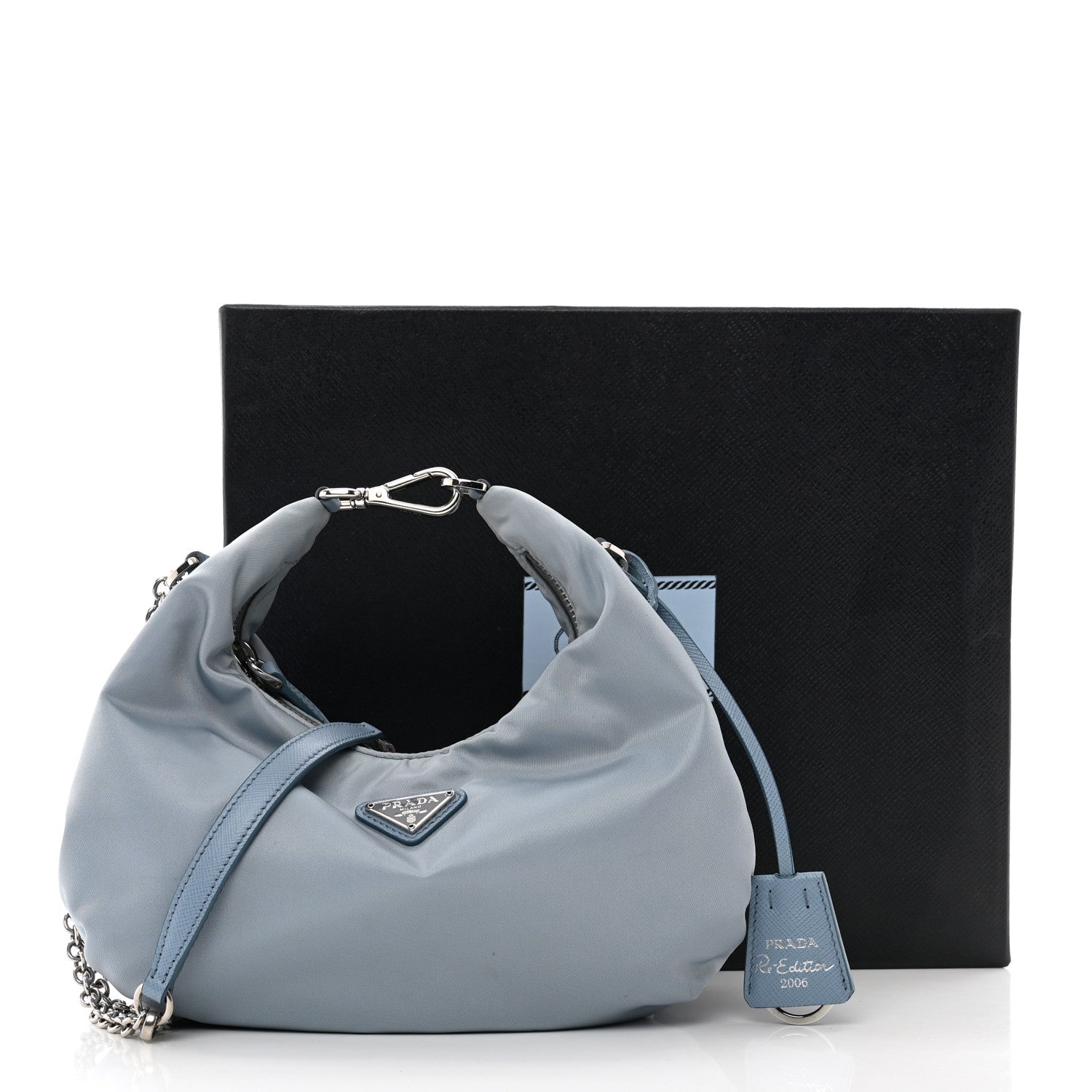 Prada Tessuto Nylon Saffiano Re-Edition 2006 Shoulder Bag Astrale 9 of 9