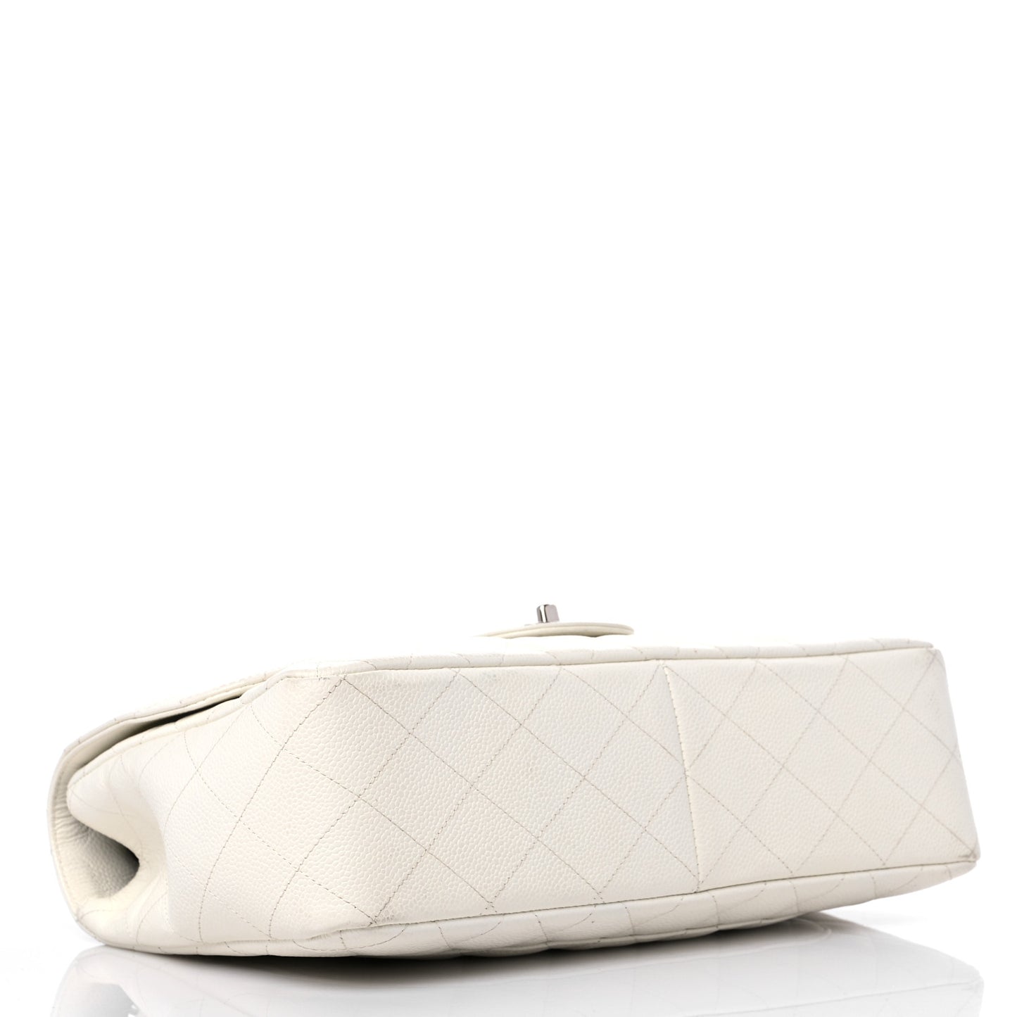 Caviar Quilted Jumbo Single Flap White