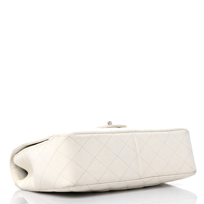 Chanel Caviar Quilted Jumbo Single Flap White 4 of 18