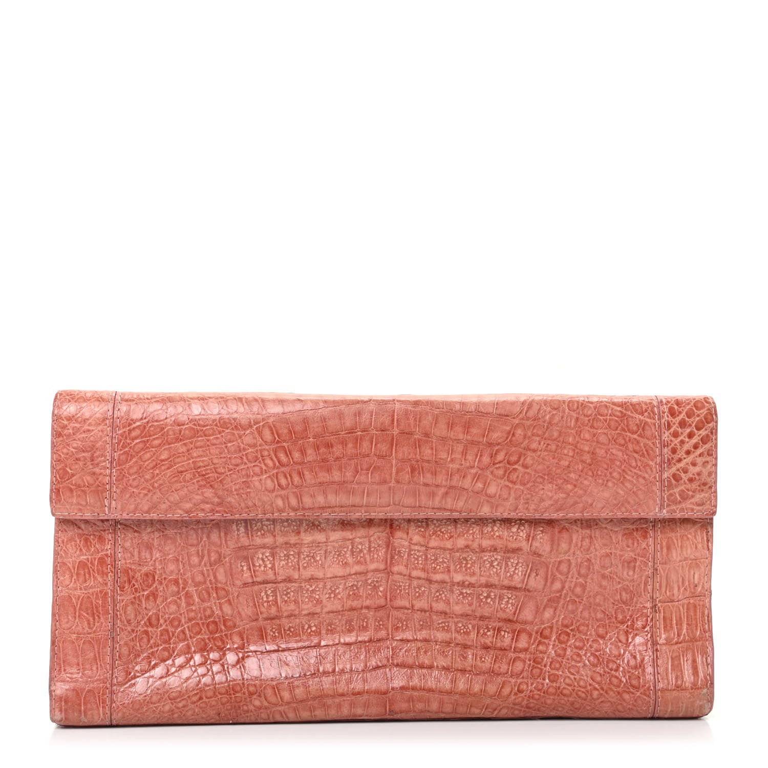 Nancy Gonzalez Crocodile Clutch Light Coral 1 of 14