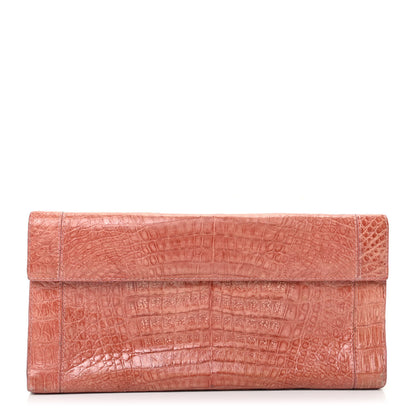 Nancy Gonzalez Crocodile Clutch Light Coral 1 of 14
