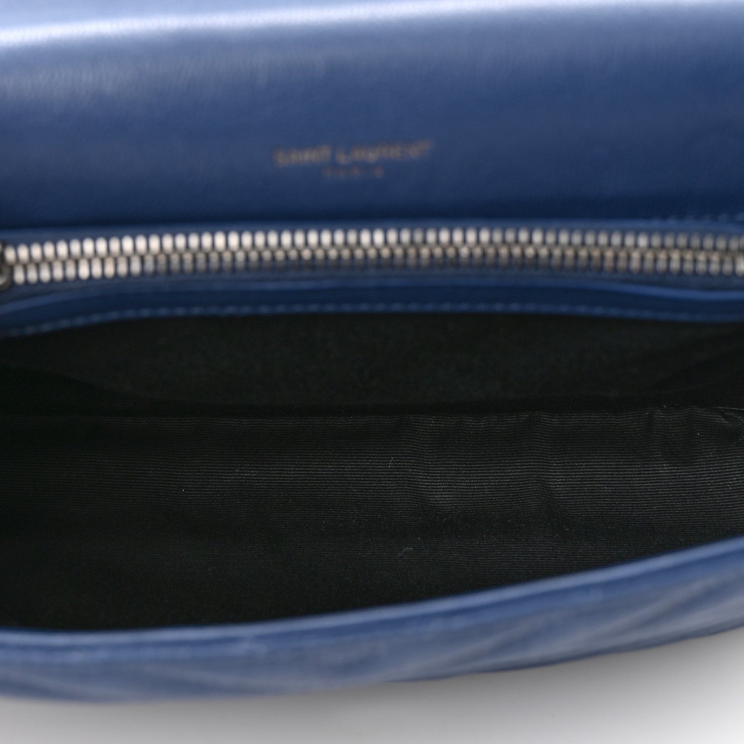 Saint Laurent Sheepskin Matelasse Chevron Monogram Medium College Bag Royal Blue 5 of 8