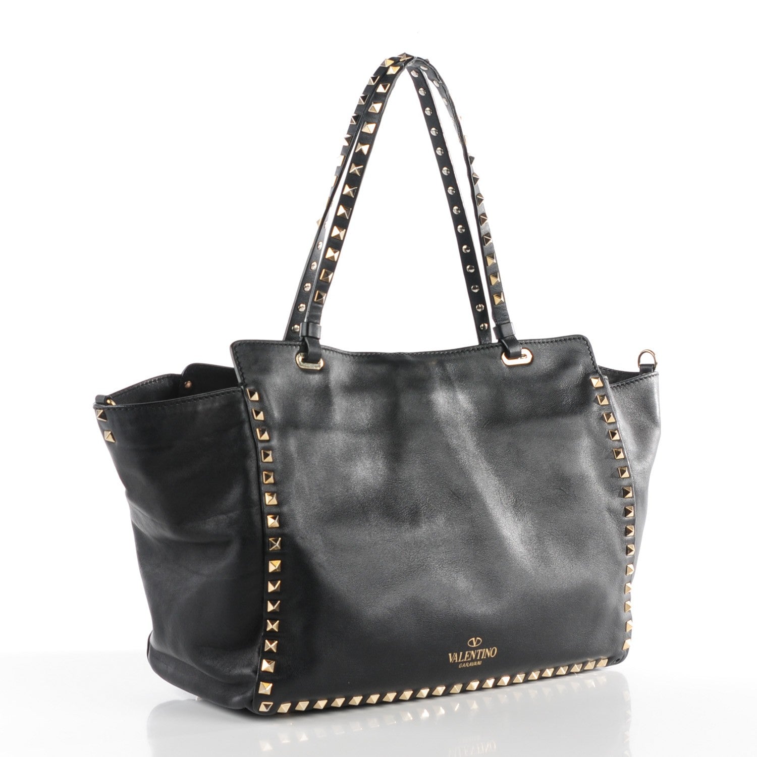 Valentino Garavani Vitello Medium Rockstud Tote Black 3 of 8