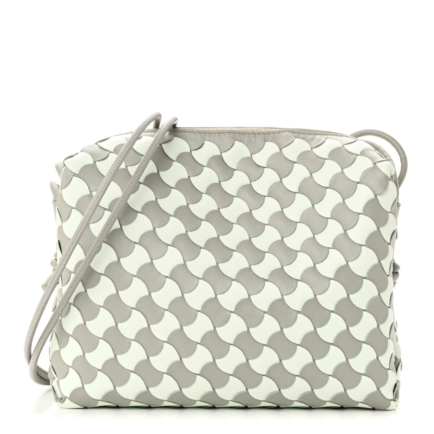 Bottega Veneta Nappa Wavy Bicolor Intrecciato Small Loop Camera Bag Agate Grey Glacier 1 of 9