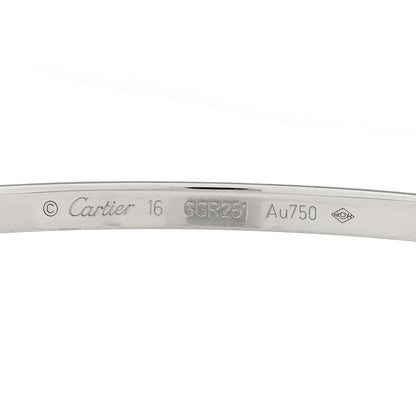 Cartier 18K White Gold 10 Diamond Small LOVE Bracelet 16 3 of 8