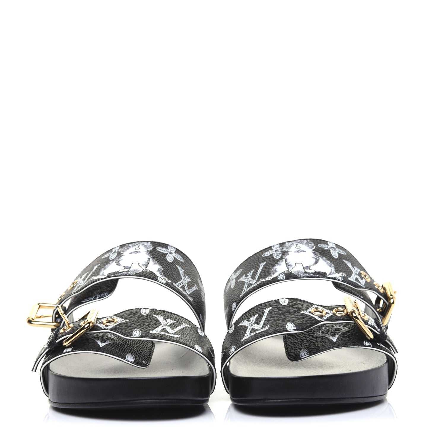 Louis Vuitton Catogram Bom Dia Flat Mule 42 Black White 3 of 11