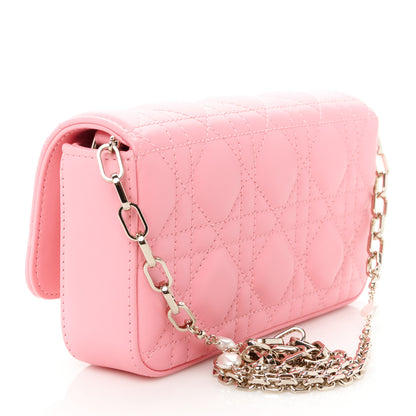Christian Dior Lambskin Cannage Dior Talk Phone Pouch Pink 3 of 10