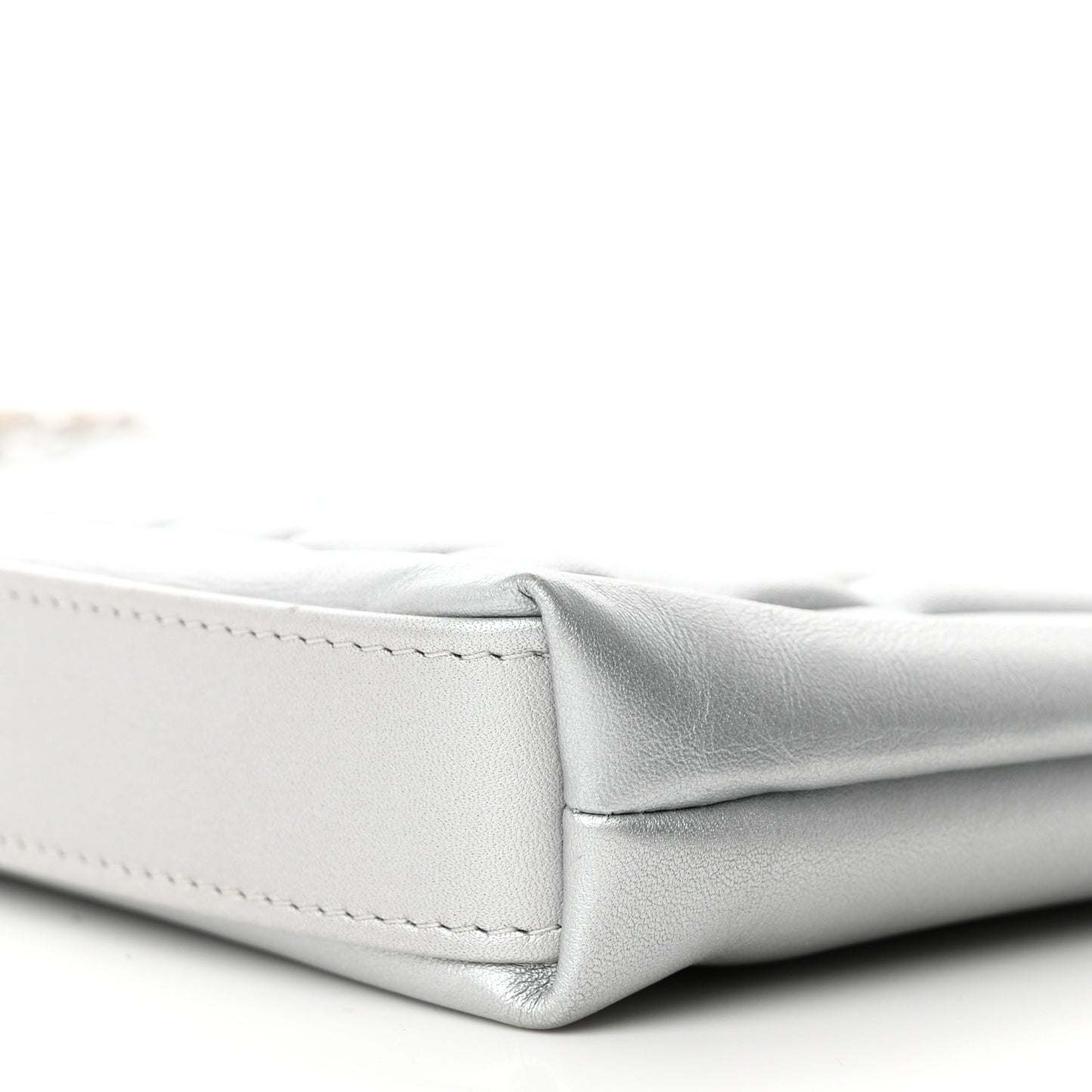 Metallic Calfskin Keyboard Pouch Silver
