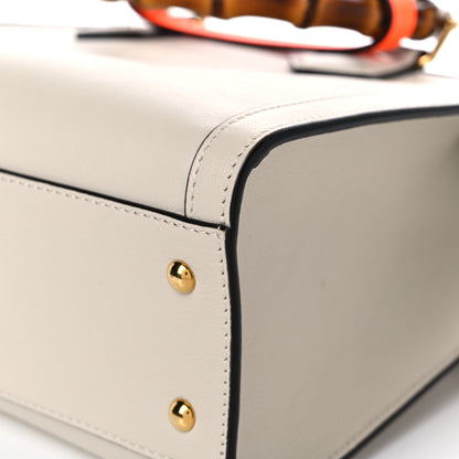 Gucci Wonka Grain Calfskin Small Diana Tote Bag Mystic White Orange Fluo 10 of 16