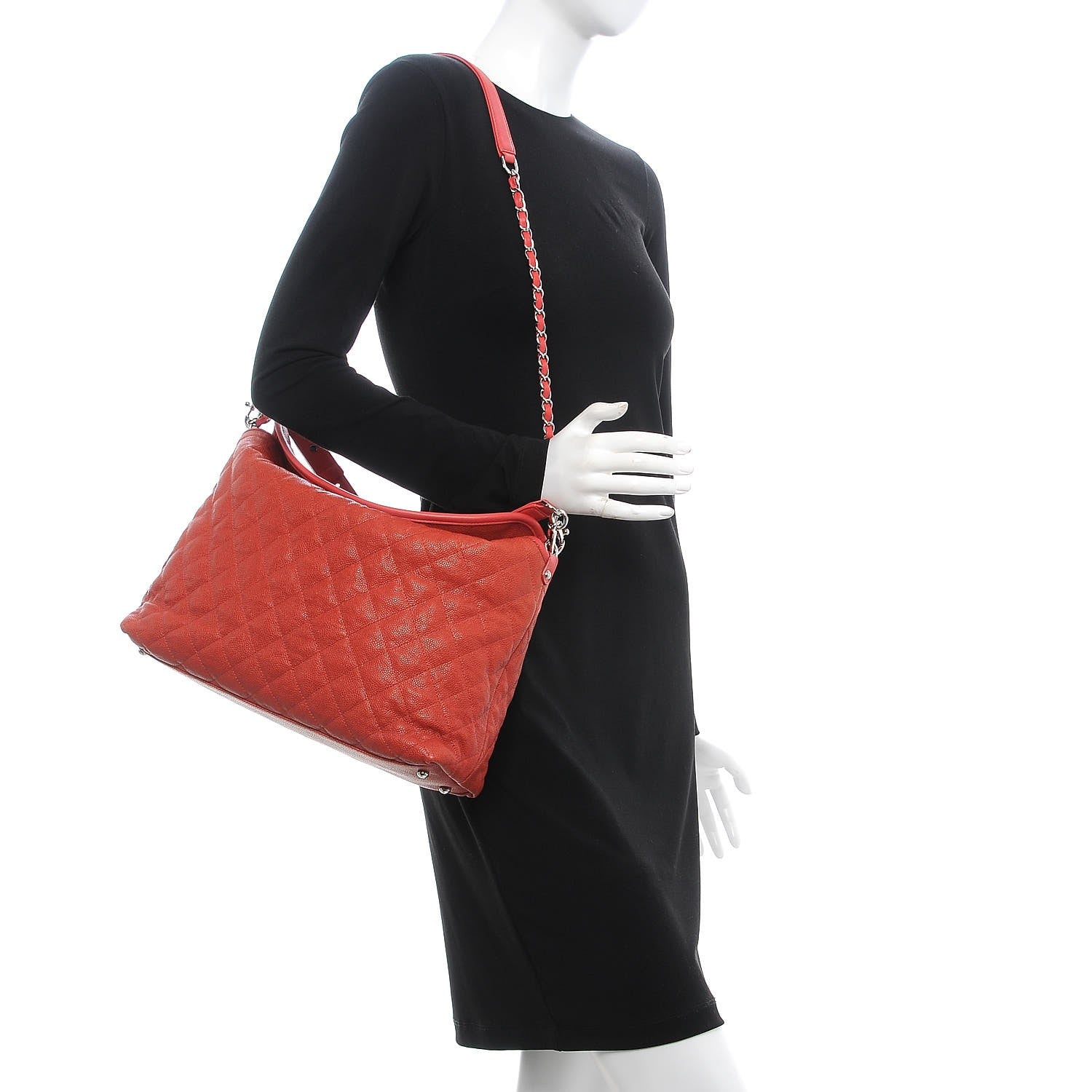 Chanel Caviar Quilted French Riviera Hobo Rouge 2 of 14