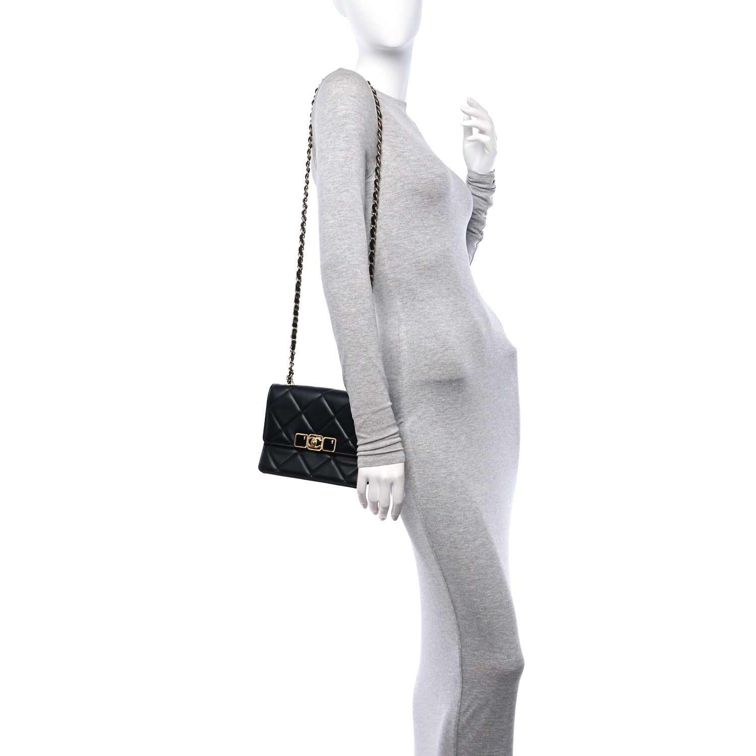 Chanel Calfskin Resin Quilted Mini Flap Black 2 of 12