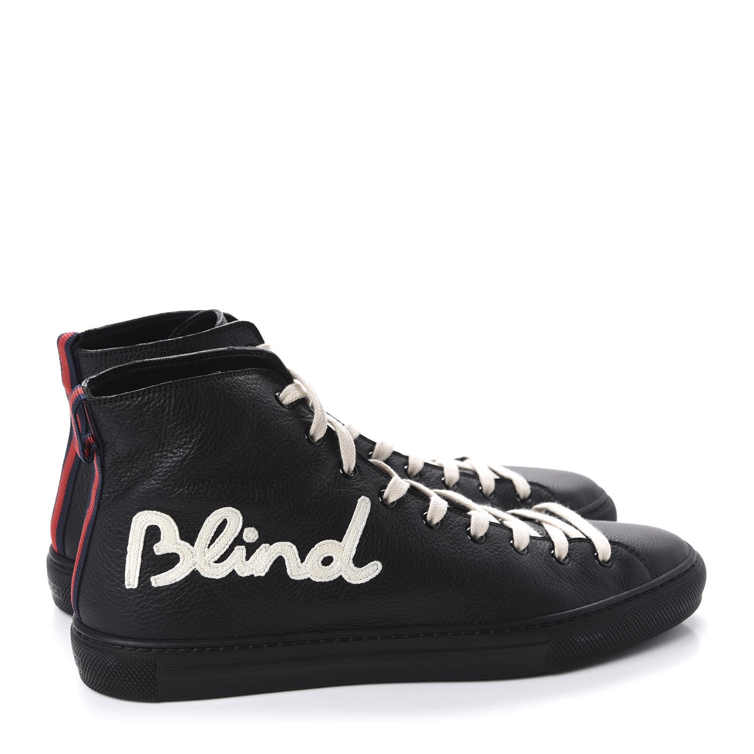 Gucci Calfskin Blind For Love High Top Sneakers 10 Black 4 of 9