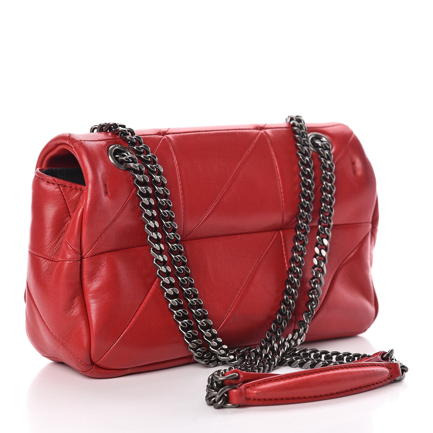 Saint Laurent Lambskin Patchwork Monogram Small Jamie Red 3 of 22