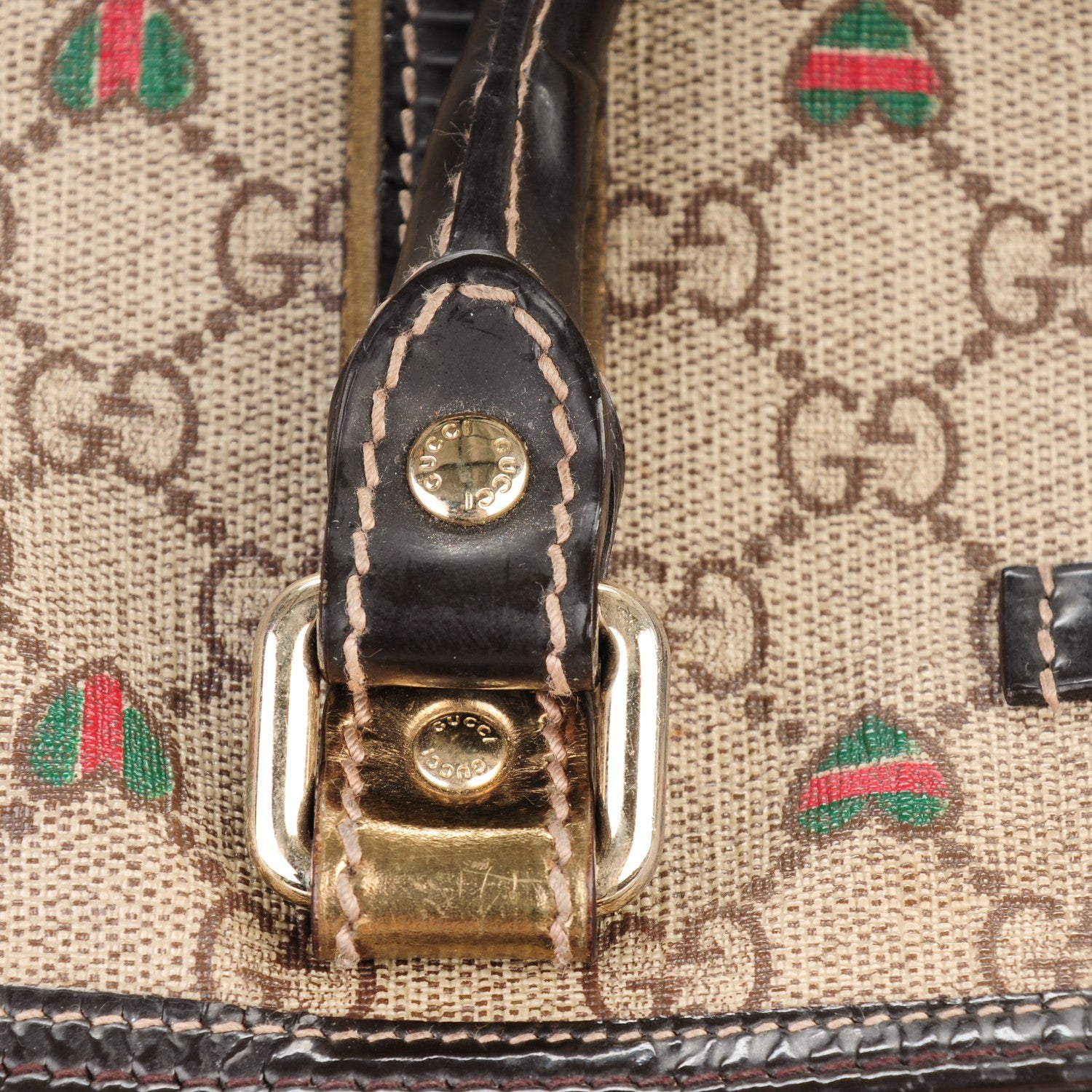 Gucci GG Plus Monogram Hearts Medium Joy Boston Dark Brown 15 of 17
