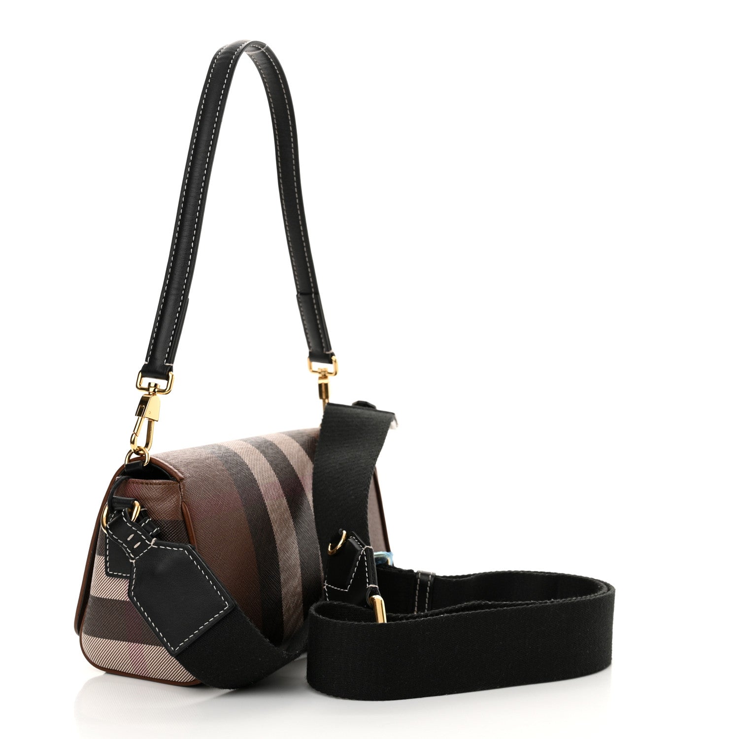 Burberry E-canvas Check Dorset Crossbody Dark Birch Brown 3 of 9