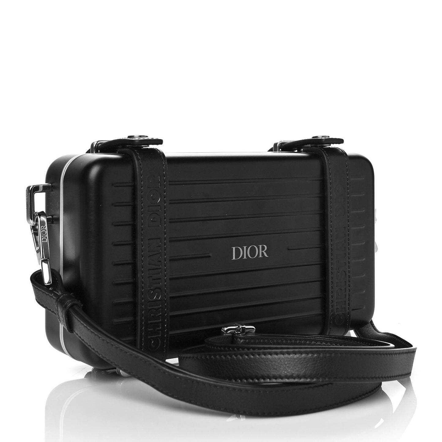 X RIMOWA Aluminum Personal Clutch On Strap Black