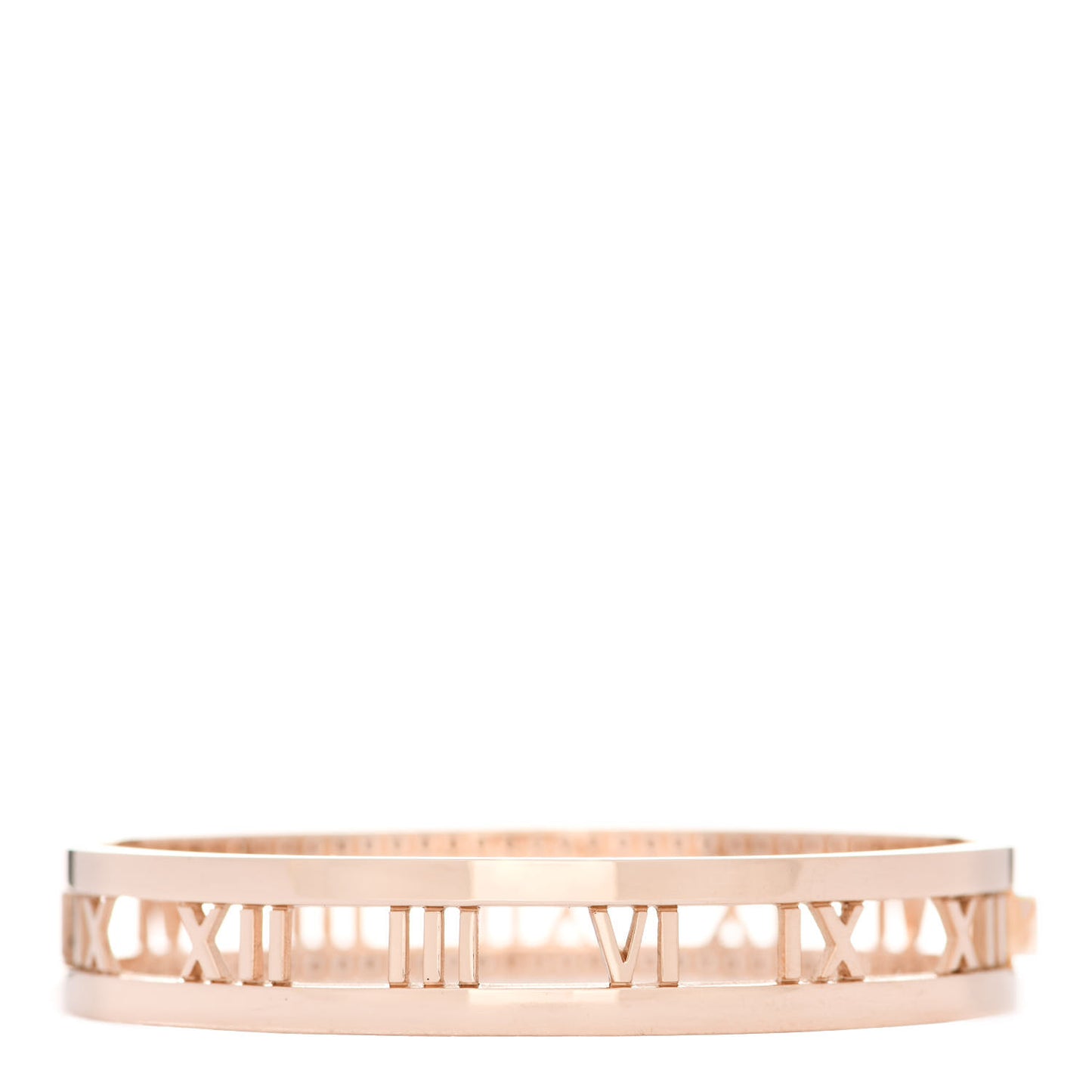 18K Rose Gold Diamond Atlas Open Hinged Bangle Bracelet