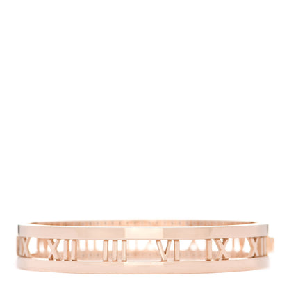 Tiffany 18K Rose Gold Diamond Atlas Open Hinged Bangle Bracelet 2 of 4