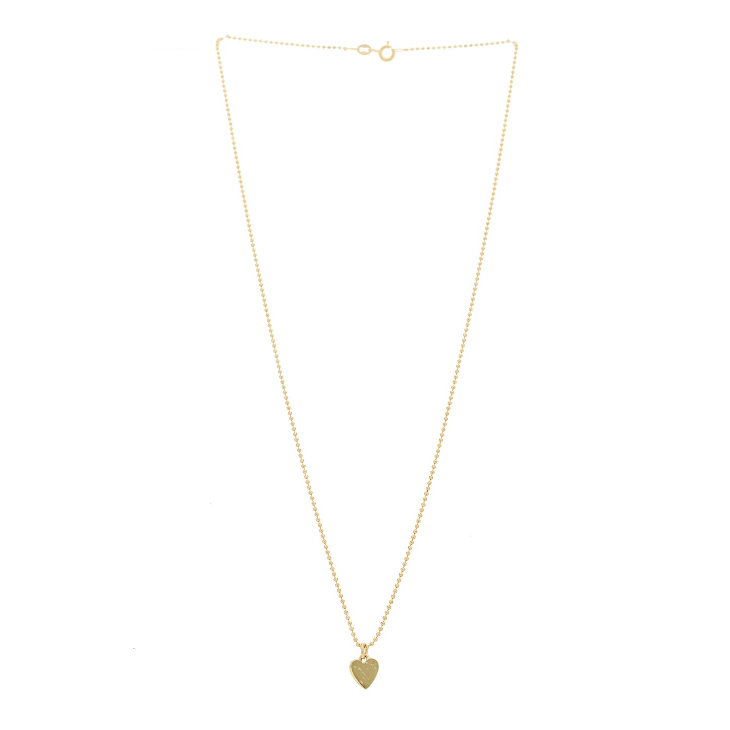 18K Yellow Gold Mini Heart Charm Pendant Necklace