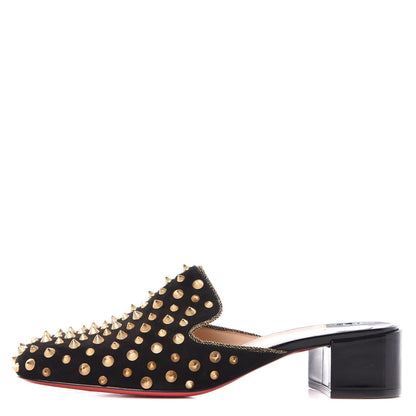 Christian Louboutin Suede Spikes Mulaconka 35 Mules 41.5 Black 1 of 8
