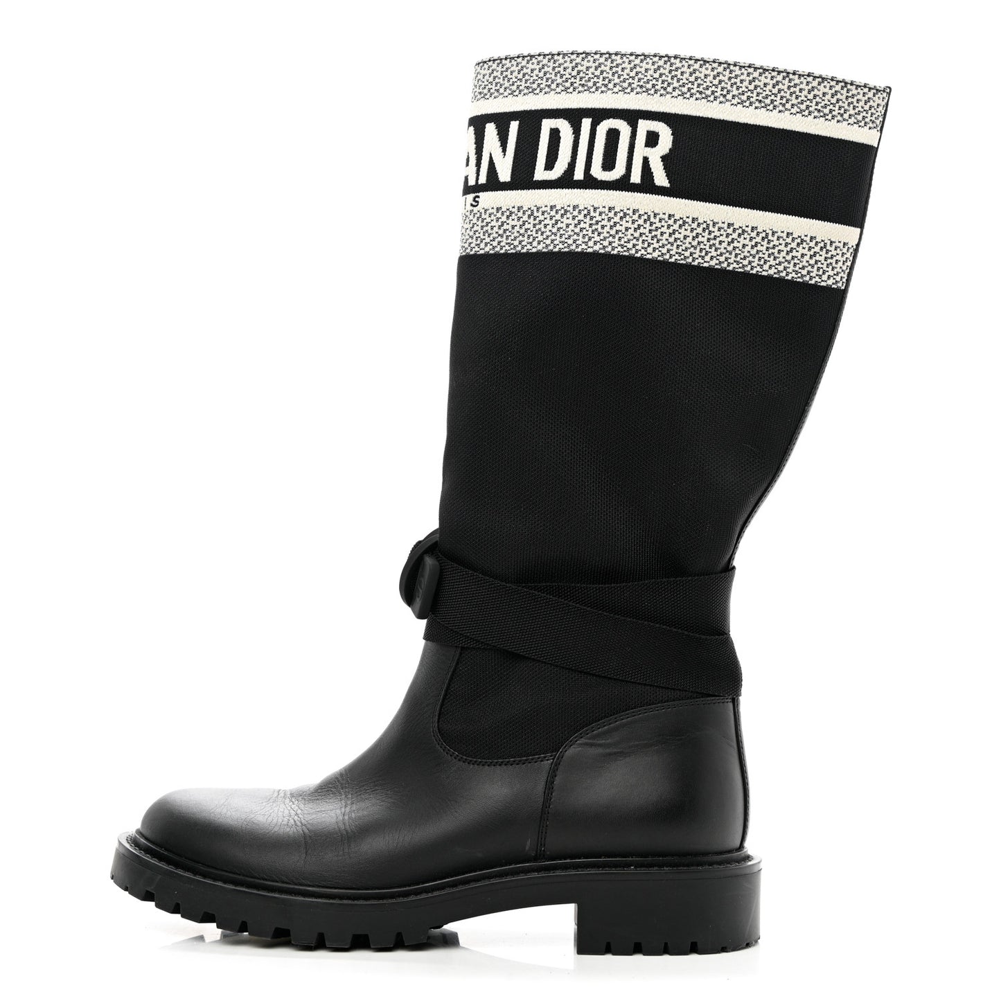 Technical Fabric Calfskin D-Major Boots 37 Black White