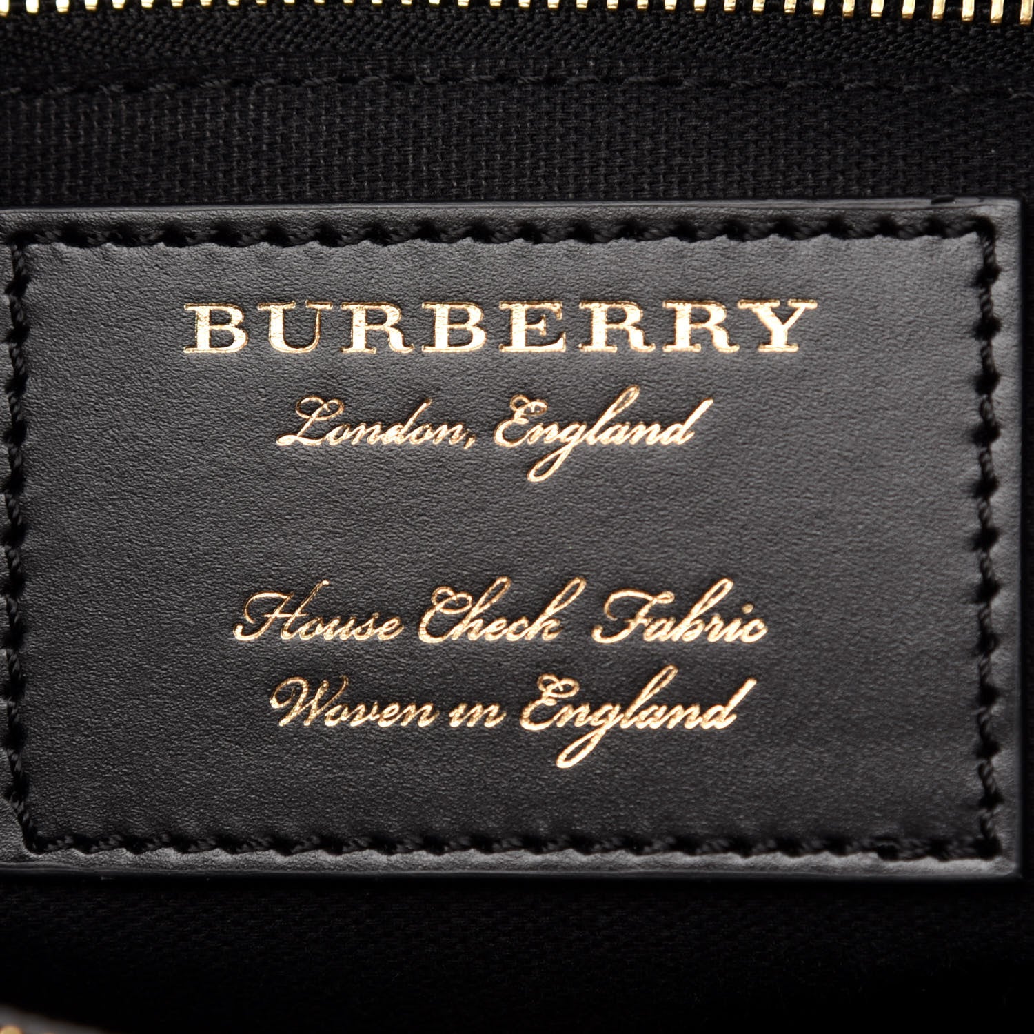 Burberry Grainy Calfskin House Check Medium Banner Tote Black 8 of 11